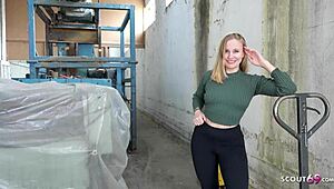 German scout finds pawg student Marie Hardon squirting during rough casting fuck