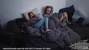 Lesbian striptease turns to pussy eating