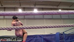 Euro Lesbians Wrestle And Dive Into Intense Pussy Licking