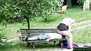 A plump BBW receives a pussy licking from her partner in the great outdoors