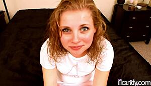 Lilcandy Receives Facial in POV Blowjob