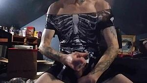 whitecockolate gets fingered and masturbates in maledom scene