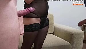 Bisex husband shares wife with friend for hot MFM threesome action