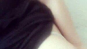 Bold Solo Masturbation by Chinese Beauty on Office Sofa.