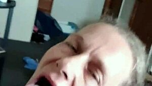 Spit cum on tits of old dirty cuckold slut milf!