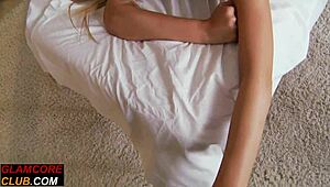 Euro Pornstar Sucks Cock In Threesome.