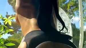 Hot MILF shows big tits solo