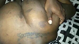 Petite ebony sneaks a big black cock before her roommate gets home