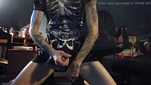 whitecockolate gets fingered and masturbates in maledom scene