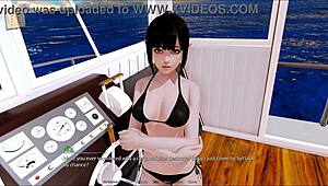 group plays a fun game in the luxurious harem hotel suite