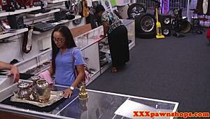 Amateur glasses-wearing pawnee gets fucked and receives a facial in hidden cam reality voyeur scene