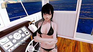 group plays a fun game in the luxurious harem hotel suite