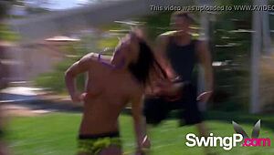 Naughty Outdoor Game Sparks Oral Fun Between Horny Swingers