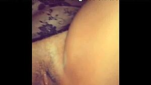 busty chocolate woman enjoys close-up homemade relaxation - pov