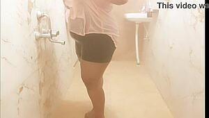 Sexy South Indian Maid Teasing Her Boobs While Cleaning