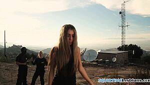 Busty lezzie squirts hard while queening her girlfriend.