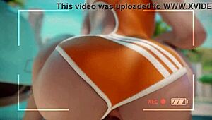 Overwatch Tracer rides cock on the beach 🌊