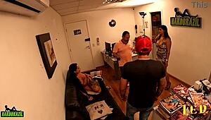 Elisa sanches backstage with horny couple nicoly mattos anjinha oficial lukas zaad?