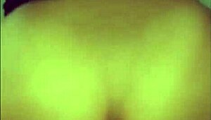 busty chocolate woman enjoys close-up homemade relaxation - pov