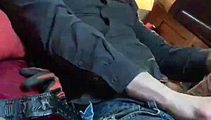 Stroking my hard cock for Bianca slowly