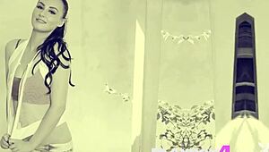 European Blonde Model Marianna Posed In Lingerie Before Amazing Striptease