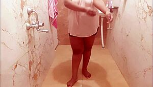 Sexy South Indian Maid Teasing Her Boobs While Cleaning