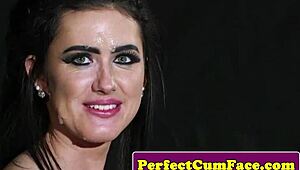 Handcuffed British Babe Blowing Dick