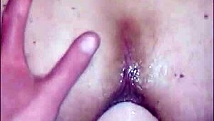 she intensely pounds his ass with huge dildo