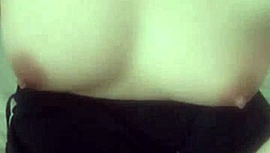 Bold Solo Masturbation by Chinese Beauty on Office Sofa.