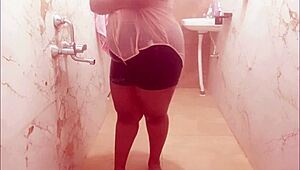 Sexy South Indian Maid Teasing Her Boobs While Cleaning