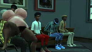 Black wife with big ass interacts near her husband