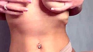 the hot student caressed her big natural tits in a homemade reality scene