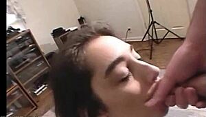 Watch The Brunette Suck Dick And Get Cum