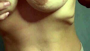 the hot student caressed her big natural tits in a homemade reality scene