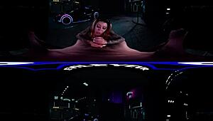 Evileyevr and Karma Rx have cyberpunk alley POV blowjob and doggystyle sex