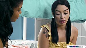 Teen Facesitted by Ebony in Lesbian Scene