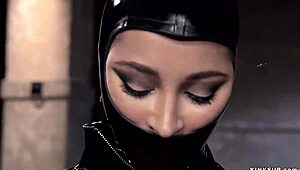 busty slut in latex loves bondage fucking