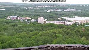 real amateur couple hitting sex ecstasy on the 16th floor 😏