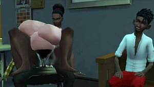 Black wife with big ass interacts near her husband