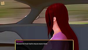 Exploring my new family in this game with redhead and brunette characters featuring small tits and big ass