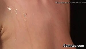 Horny beauty, take this cumshot all over your face and eat it!