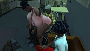 Black wife with big ass interacts near her husband