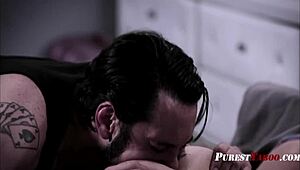 Blonde student trades blowjob for free room