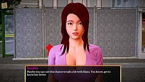 Exploring my new family in this game with redhead and brunette characters featuring small tits and big ass