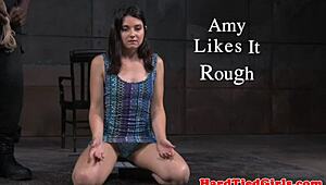 Kinky interracial maledom binds submissive for fingering and toy play. 😈