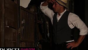 Torrid Threesome in Stables with Narrow Ass Anal Action