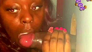 Black Stripper Teases Two Monster Cocks at Atlanta Gloryhole