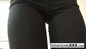 Blonde pornstar Victoria White gets intense blowjob and fucking during workout.