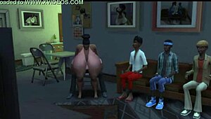Black wife with big ass interacts near her husband
