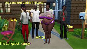 Black wife with big ass interacts near her husband